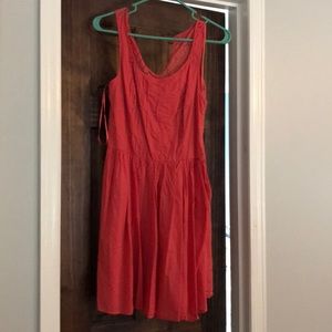 delicate crochet back  coral LC dress size 6
